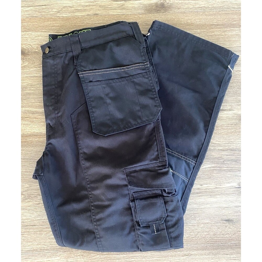 Apache Men's Work Pants Triple Stitched Twill Holster Pockets Knee Pads Sz 36x33